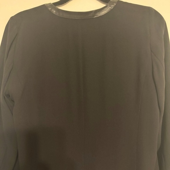Eileen Fisher Silk and Leather Drape Front Jacket - Size XS - Picture 5 of 7